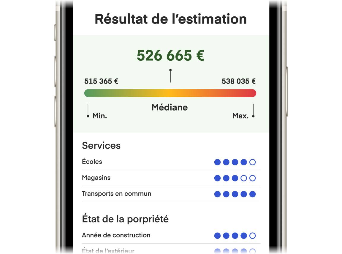 prix de vente estimer
